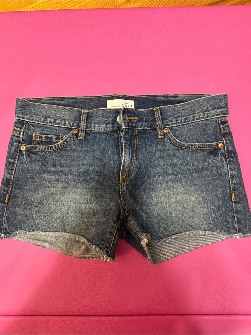 LOFT Dark Blue Denim Cutoff Shorts